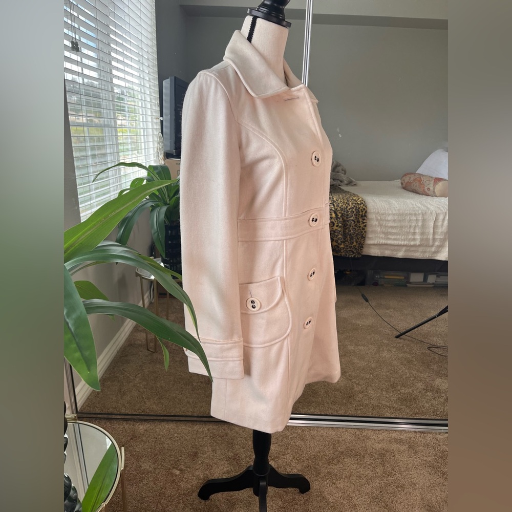Tulle for Nordstrom Pea Coat Ivory/Cream/White S Medium - Picture 6 of 12